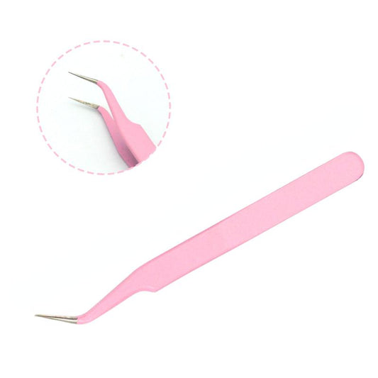 2 Pcs Portable Anti Static Tweezers Set for Eyelash Extension Eyebrow