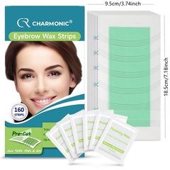 Charmonic Eyebrow Wax Strips 160 Count for Face Hair Removal