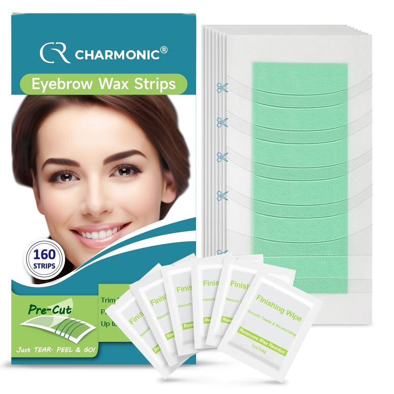 Charmonic Eyebrow Wax Strips 160 Count for Face Hair Removal