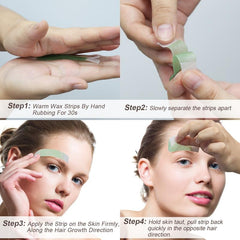 Charmonic Eyebrow Wax Strips 160 Count for Face Hair Removal