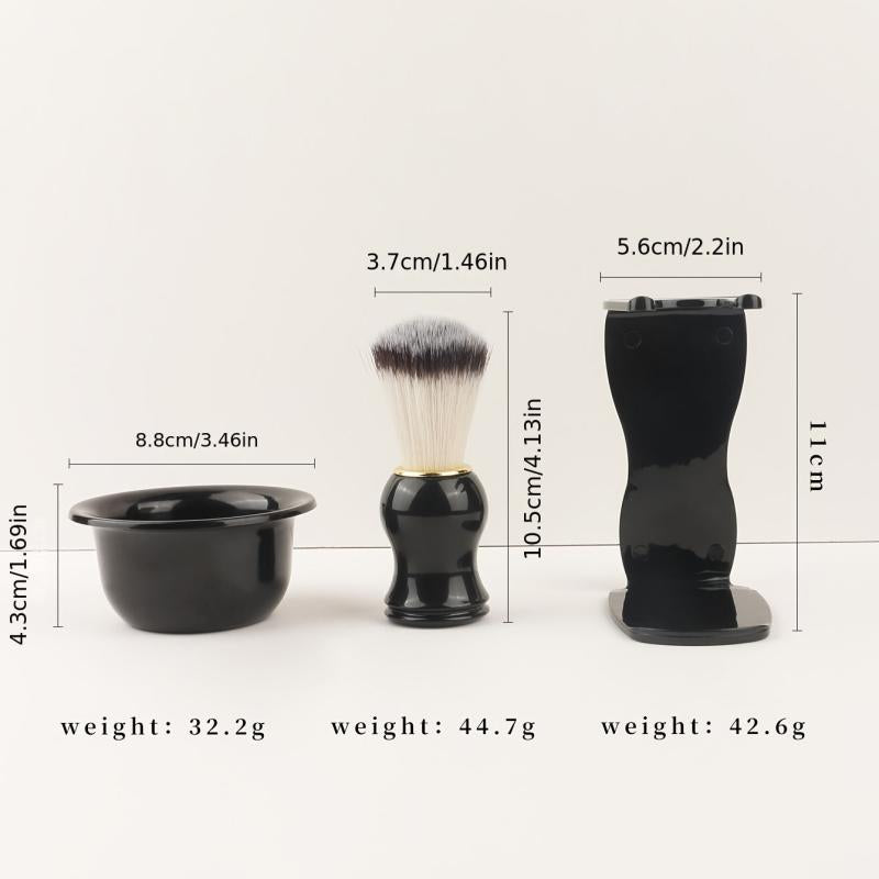 Shaving Brush Set with Bowl, Stand, Acrylic Handle