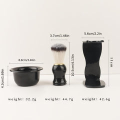 Shaving Brush Set with Bowl, Stand, Acrylic Handle