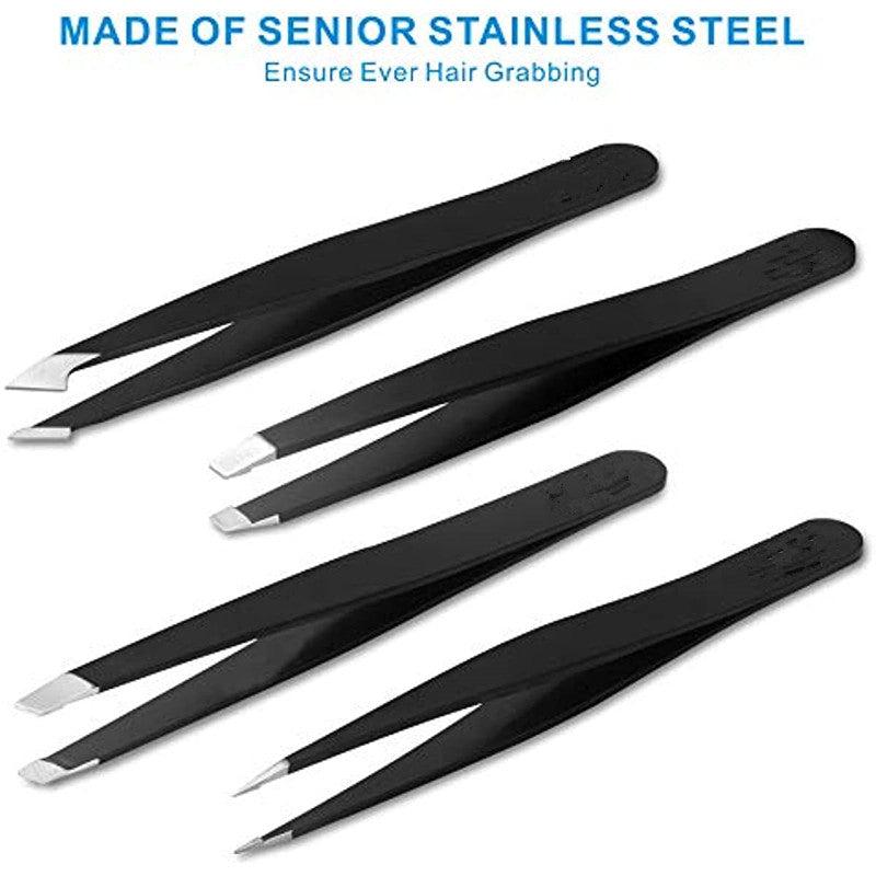 Stainless Steel Tweezers Set for Hair Removal