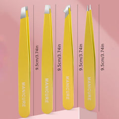4 in 1 Professional Stainless Steel Eyebrow Tweezers Set