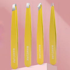4 in 1 Professional Stainless Steel Eyebrow Tweezers Set