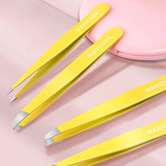 4 in 1 Professional Stainless Steel Eyebrow Tweezers Set