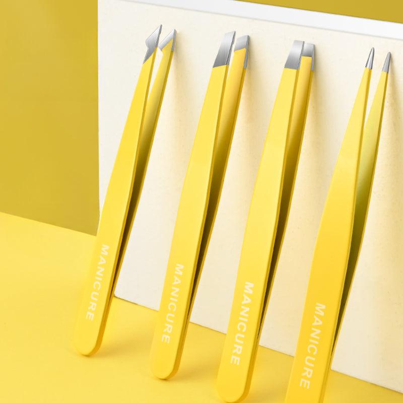 4 in 1 Professional Stainless Steel Eyebrow Tweezers Set
