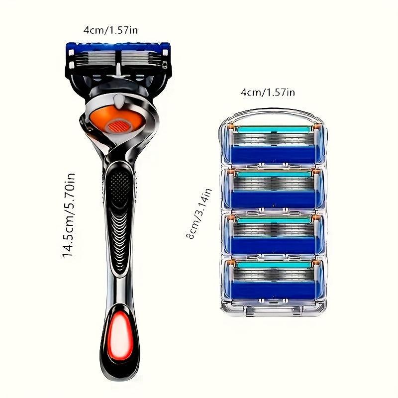 Stainless Steel Manual Razor Set with 12 Refills