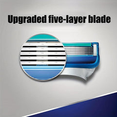 Stainless Steel Manual Razor Set with 12 Refills