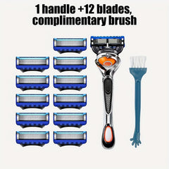 Stainless Steel Manual Razor Set with 12 Refills