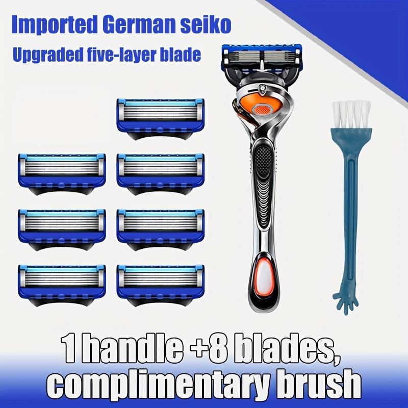 Stainless Steel Manual Razor Set with 12 Refills