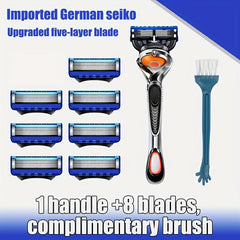 Stainless Steel Manual Razor Set with 12 Refills