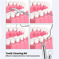 7pcs Stainless Steel Toothpicks Pocket Set with Keychain Holder