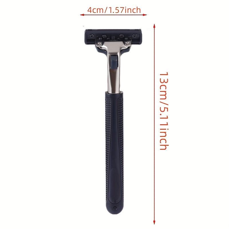 6 Layer Razor Handle With 6 Blades Refills Anti-slip Manual Safety Razor