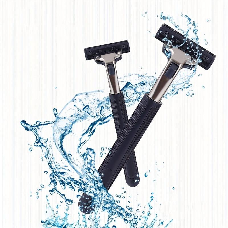 6 Layer Razor Handle With 6 Blades Refills Anti-slip Manual Safety Razor