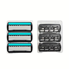 6 Layer Razor Handle With 6 Blades Refills Anti-slip Manual Safety Razor