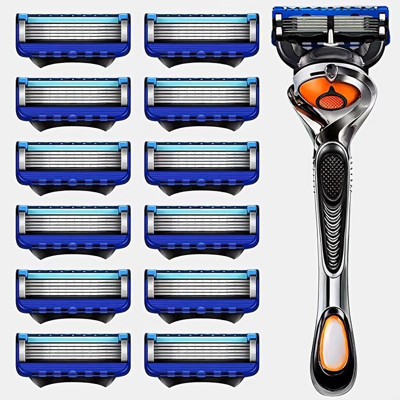 5-Layer Manual Safety Razor Set-Stainless Steel Blades-For Men & Women