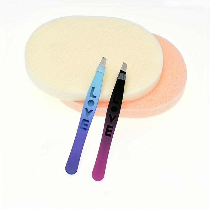 Gradient Letter Eyebrow Tweezers Precision Beauty Tool