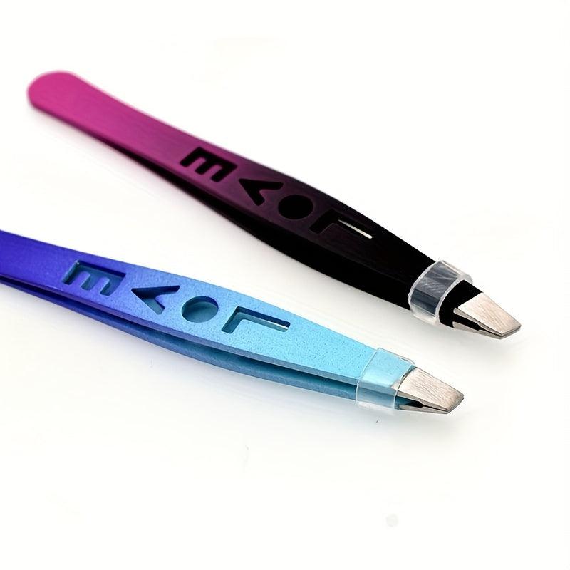 Gradient Letter Eyebrow Tweezers Precision Beauty Tool