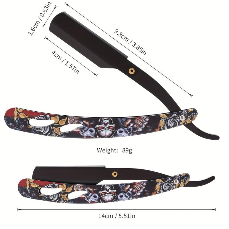 Professional Barber Straight Edge Razor Acrylic Handle Vintage Style