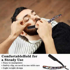 Professional Barber Straight Edge Razor Acrylic Handle Vintage Style