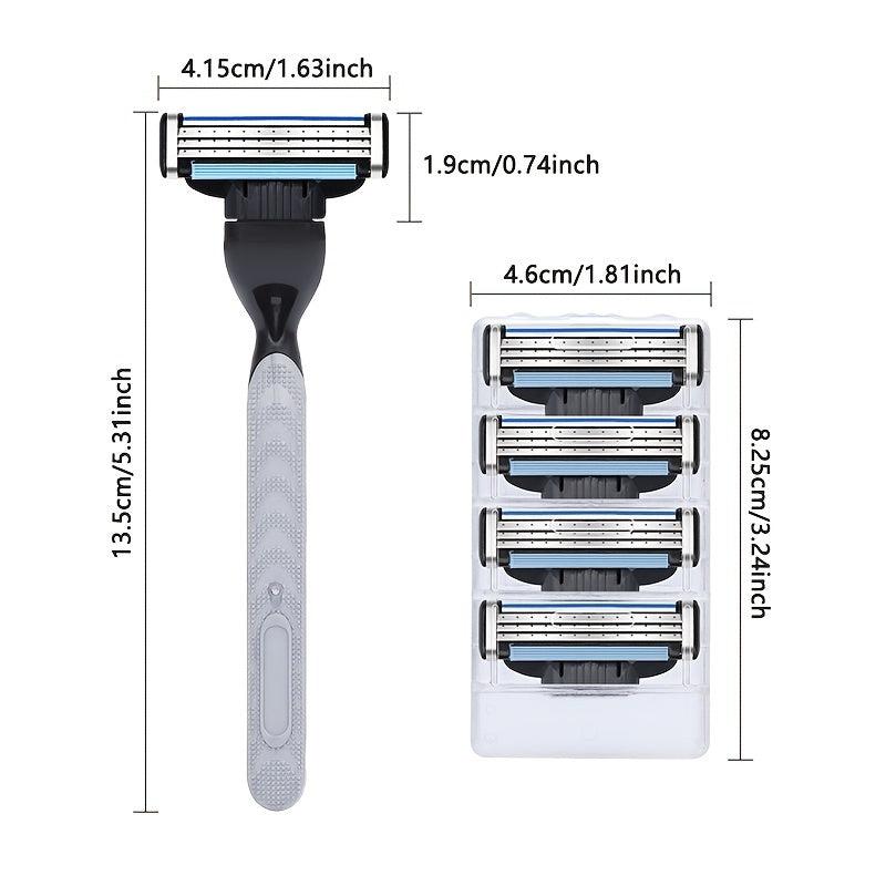 3-Layer Safety Razor Blades Set with Holder