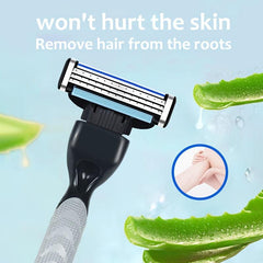 3-Layer Safety Razor Blades Set with Holder