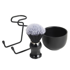 Men Shaving Brush Kit 3 In 1 Stainless Steel Bowl Razor Holder Beard Care Kit
