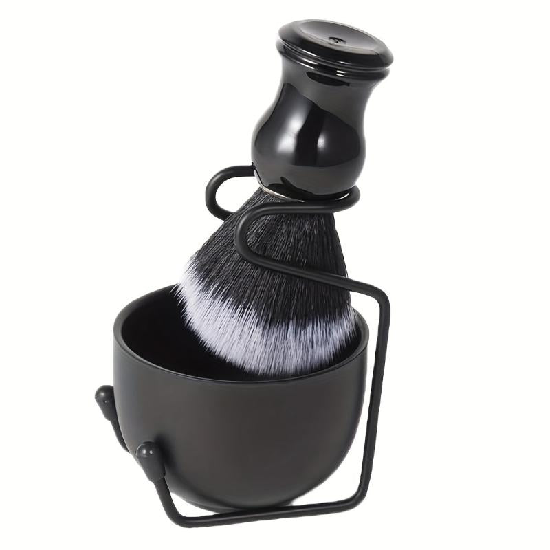 Men Shaving Brush Kit 3 In 1 Stainless Steel Bowl Razor Holder Beard Care Kit