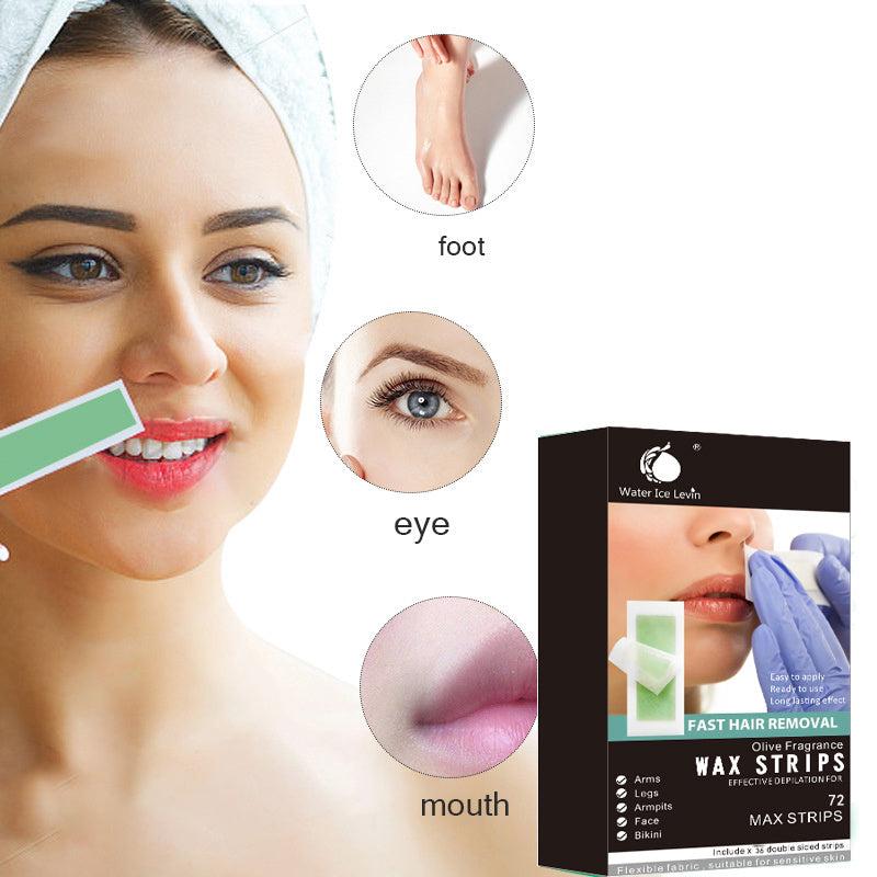 72 Pcs Waxing Paper Body Wax Strips Hair Removal Kit Portable Wax Strip