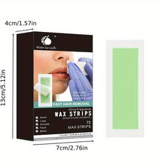 72 Pcs Waxing Paper Body Wax Strips Hair Removal Kit Portable Wax Strip