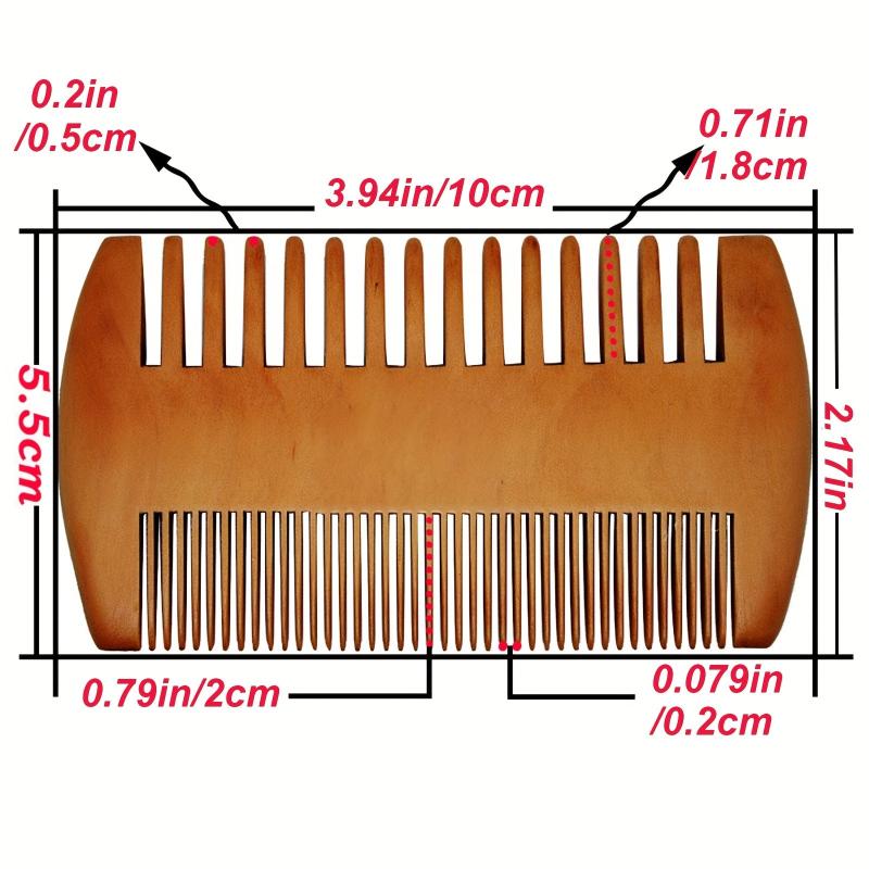 Natural Wood Hair Brush Comb For Men Beard Care Anti Static