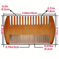 Natural Wood Hair Brush Comb For Men Beard Care Anti Static