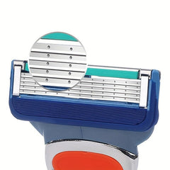 5-Layer Stainless Steel Men's Razor with Handle - Travel Shaving Kit