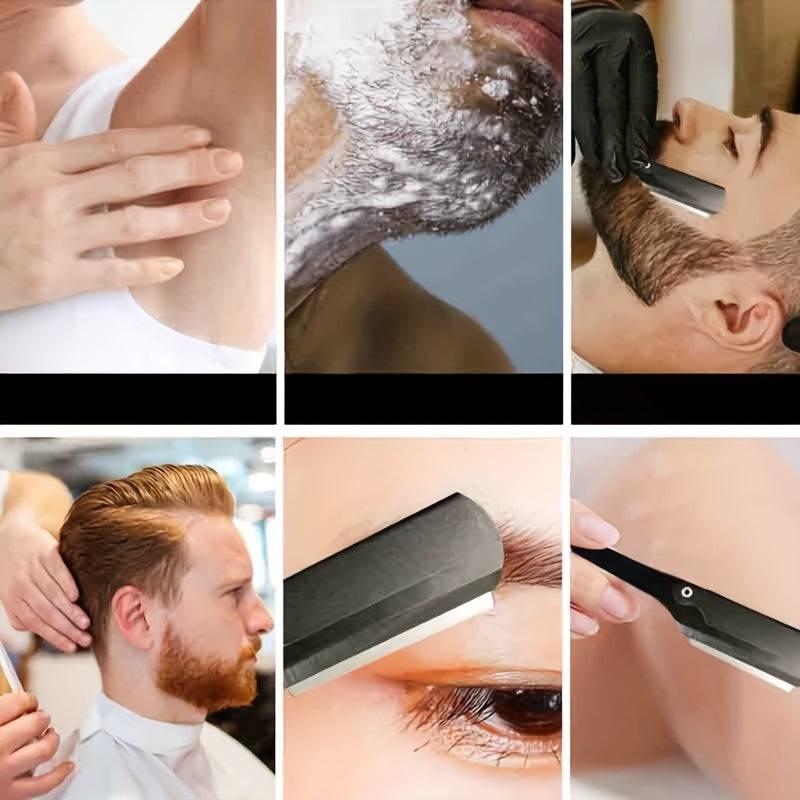 Foldable Hair Blade Barber Straight Razor Holder For Shaving