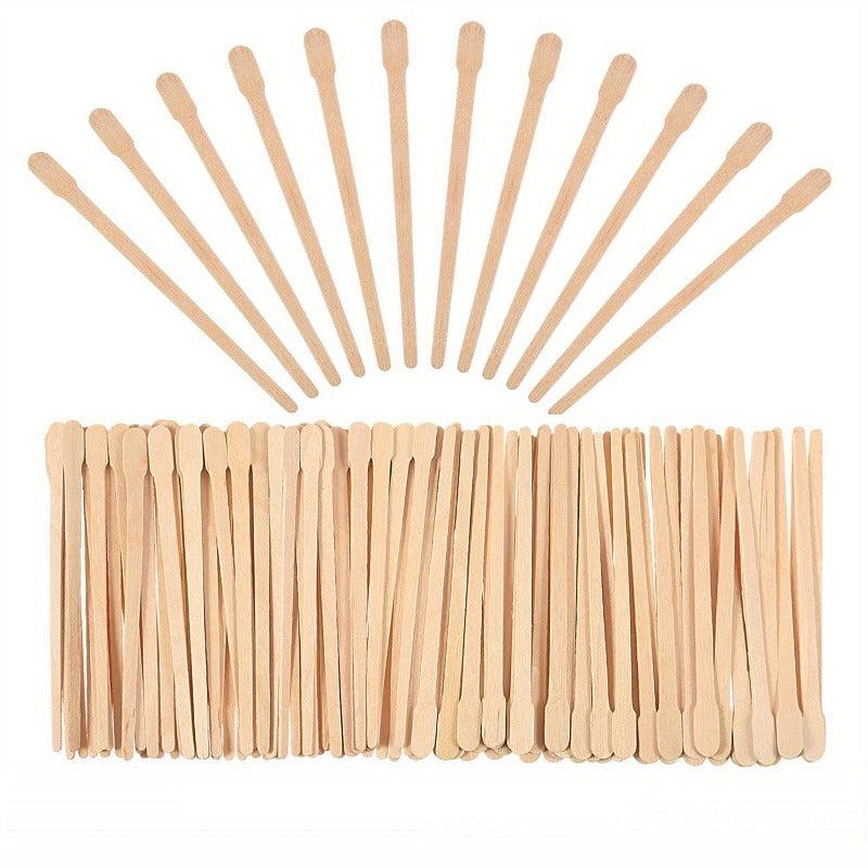 100PCS Wooden Wax Sticks Disposable Depilation Spatula