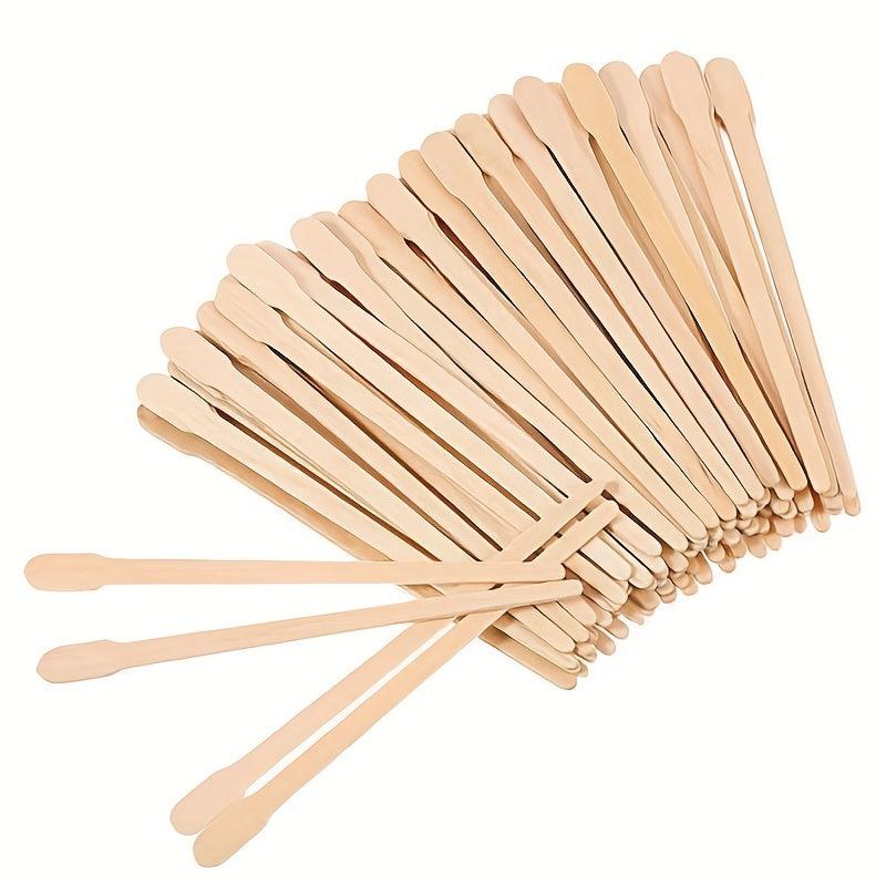 100PCS Wooden Wax Sticks Disposable Depilation Spatula