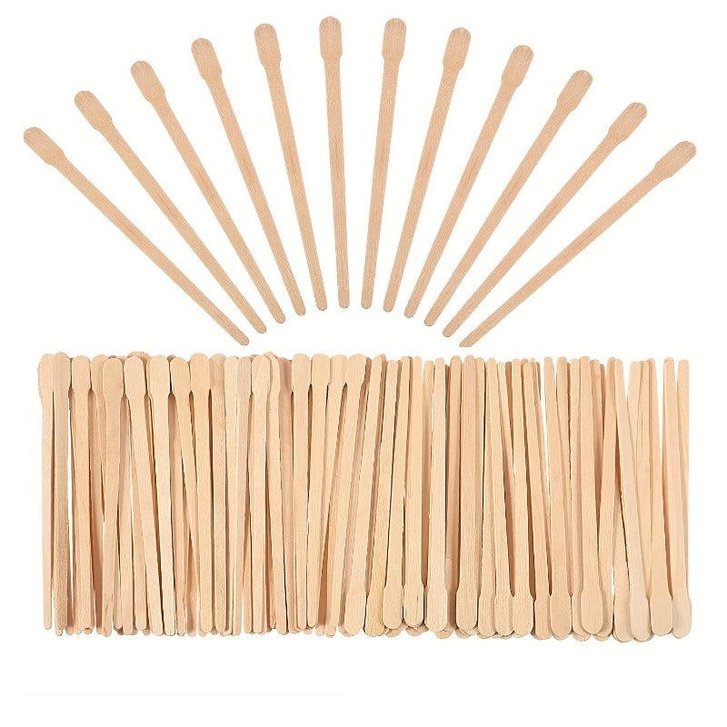 100PCS Wooden Wax Sticks Disposable Depilation Spatula