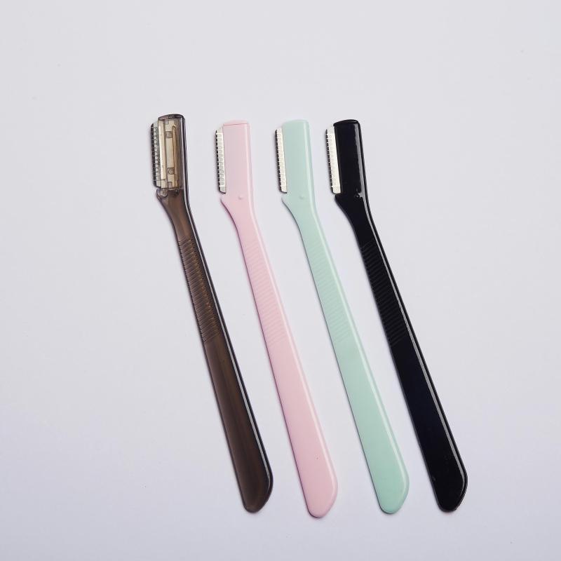 Stainless Steel Eyebrow Razor with Protective Cover