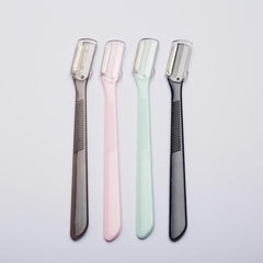 Stainless Steel Eyebrow Razor with Protective Cover