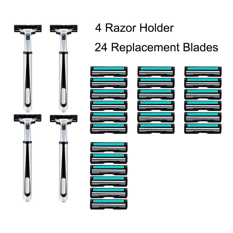 Classic Manual Razors with 36 Replacement Blades and Skin Guard