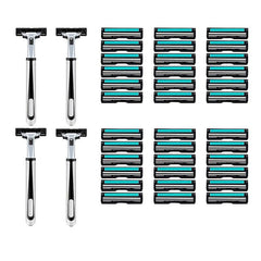 Classic Manual Razors with 36 Replacement Blades and Skin Guard