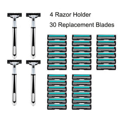 Classic Manual Razors with 36 Replacement Blades and Skin Guard