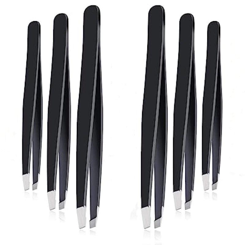 6 Pcs Stainless Steel Eyebrow Tweezers Precision Tweezers