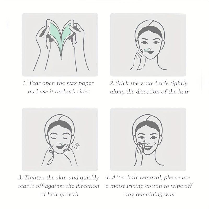 Facial Body Wax Strips Hypoallergenic Lip Hair Removal Wax Strip