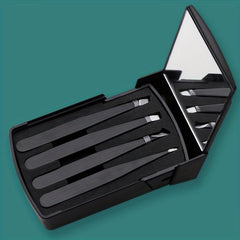 4 Pcs Stainless Steel Eyebrow Clip Set for Precision Hair Removal