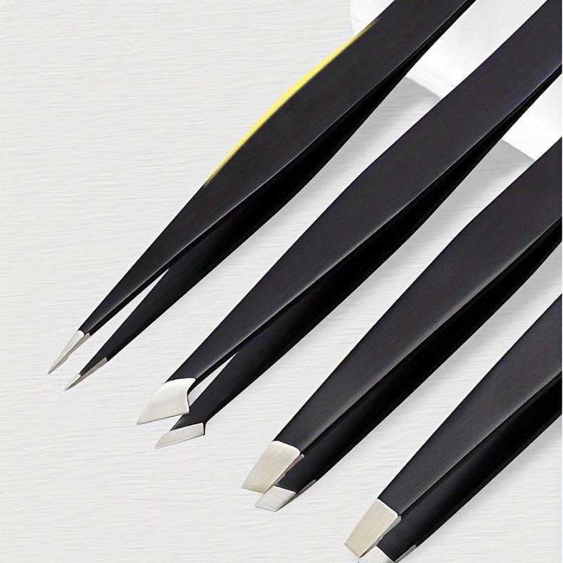 4 Pcs Stainless Steel Eyebrow Clip Set for Precision Hair Removal