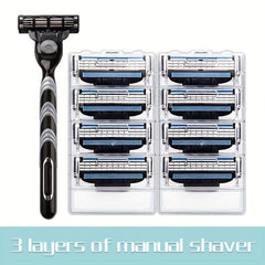 Classic 3-layer Manual Razor Set with 8 Refills