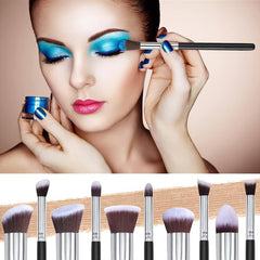 10pcs Synthetic Makeup Brush Set for All Skin Types and Makeup Looks