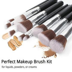10pcs Synthetic Makeup Brush Set for All Skin Types and Makeup Looks